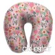 Travel Pillow Liver Spotted Dalmatian Florals Pink Memory Foam U Neck Pillow for Lightweight Support in Airplane Car Train Bus - B07V9MM69P